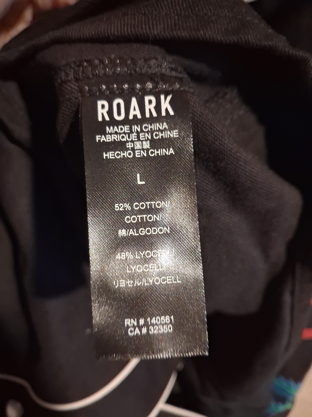 Roark Embroidered Black Western ShColorful Floral & Eye Motif L - Picture 8 of 8